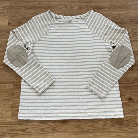 Vineyard Vines Striped Shirt with Suede Elbow Patch - Picture 3 of 6